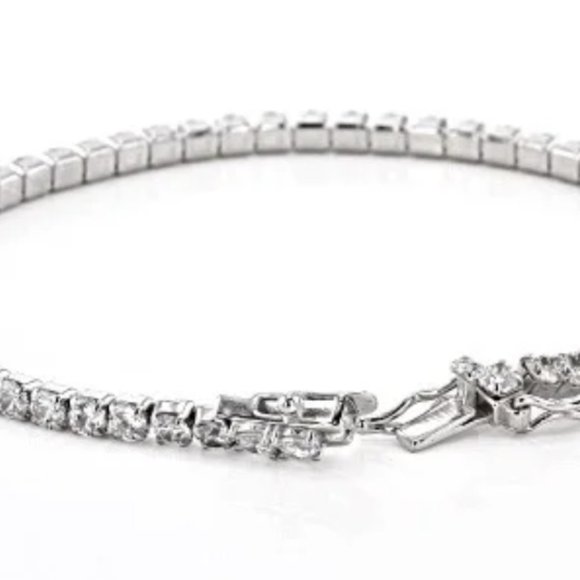 NEW JTV White Cubic Zirconia Rhodium Over Silver Bracelet 9.58ctw - Picture 4 of 6